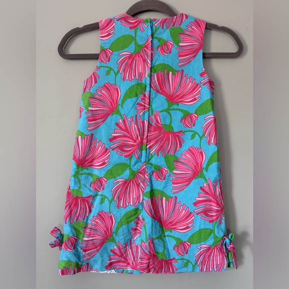 Lilly Pulitzer Originals Classic Shift Dress Cotton Blend Blue Pink Girls Size 7 - Picture 3 of 7